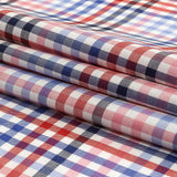 Red, White and Olympian Blue Plaid Cotton and Polyester Shirting