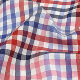 Red, White and Olympian Blue Plaid Cotton and Polyester Shirting