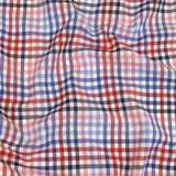 Red, White and Olympian Blue Plaid Cotton and Polyester Shirting