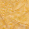 Mustard and White Checked Cotton and Polyester Shirting