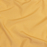 Mustard and White Checked Cotton and Polyester Shirting