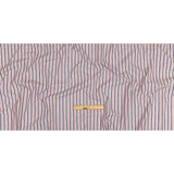 Red, Navy and White Striped Cotton and Polyester Dobby