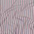Red, Navy and White Striped Cotton and Polyester Dobby