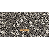 Black and White Flocked Paisley on Twisted Squares Printed Viscose Woven