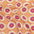 Viscose and Linen Woven Print - Magenta and Orange Floral Tiles - Mood Exclusive Sao Bento