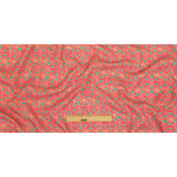Viscose and Linen Woven Print - Hot Pink and Turquoise Geometric Floral - Mood Exclusive Homemade Hexagons