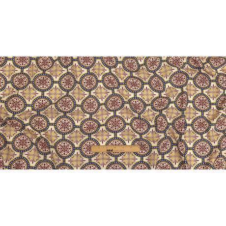 Viscose and Linen Woven Print - Yellow, Red and Blue Medallions - Mood Exclusive Gawain's Glory
