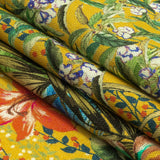 Linen and Rayon Woven Print - Yellow and Multicolor Floral - Mood Exclusive Amazonia