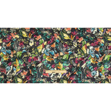 Gauzy Wrinkled Rayon Woven Print - Navy and Rainbow Floral - Mood Exclusive Midsummer's Night