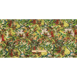 Crinkled Leafy Polyester Jacquard Print - Yellow, Red and Green Palm Trees - Mood Exclusive Beach Babe
