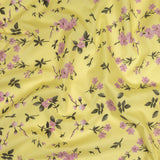 Cotton Poplin Print - Pale Yellow and Pink Floral - Mood Exclusive Sakura Sweets