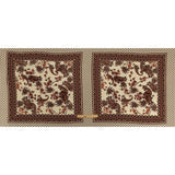 Viscose Crepe Panel - Beige and Burgundy Paisley Decorative Squares - Mood Exclusive Destination Dubai