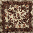 Viscose Crepe Panel - Beige and Burgundy Paisley Decorative Squares - Mood Exclusive Destination Dubai