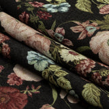 Viscose Crepe Print - Black, Pink and Sky Blue Floral - Mood Exclusive Highgrove