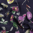 Sustainable Viscose Crepe Print - Purple, Navy, and Yellow Floral - Mood Exclusive Tulip Fever