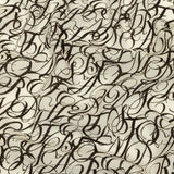 Sustainable Viscose Woven Print - White Calligraphic Letters - Mood Exclusive Dear Ms. Austen