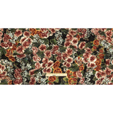 Polyester Charmeuse Print - Black, Red and Blue Floral - Mood Exclusive Misty Morning
