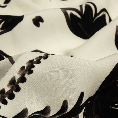 Mood Exclusive White Peaceful Pond Polyester Crepe