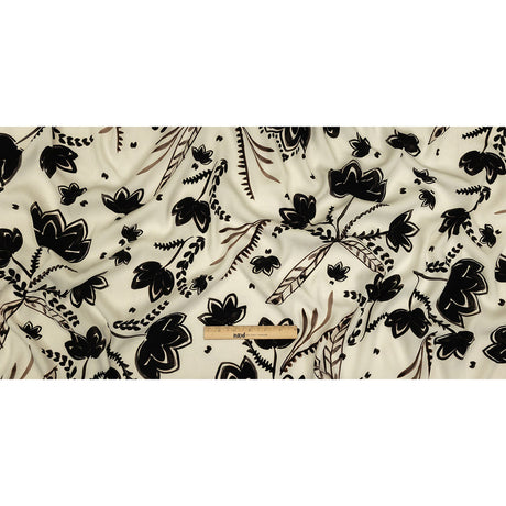 Mood Exclusive White Peaceful Pond Polyester Crepe
