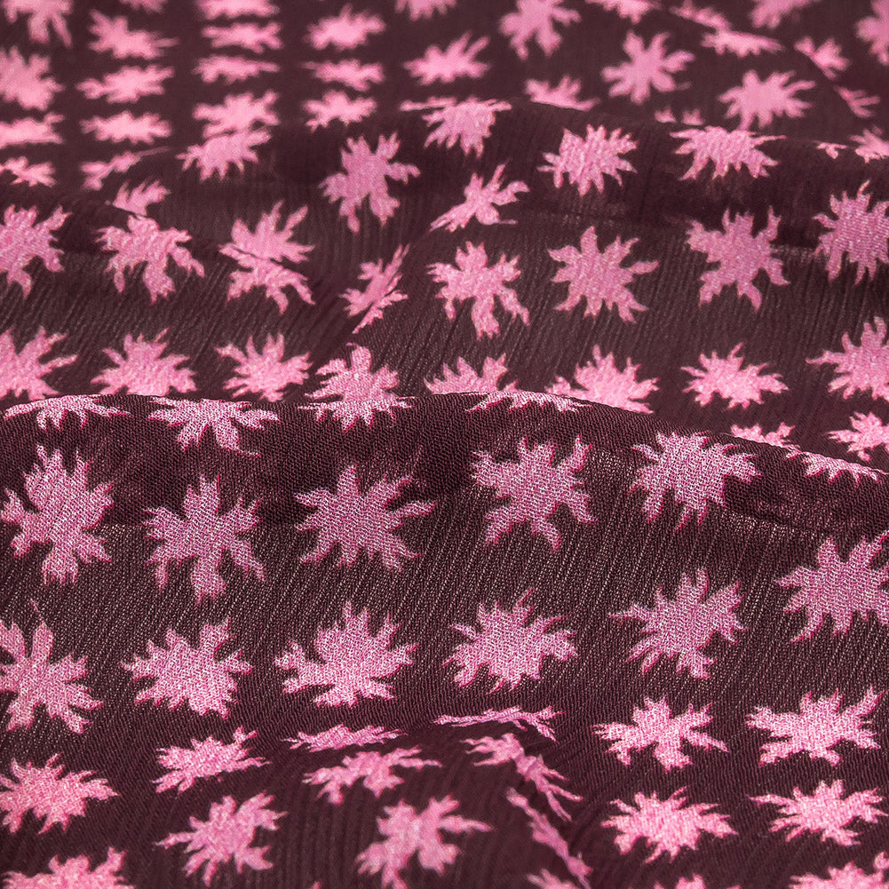 Mood Exclusive Purple Fine Fireworks Crinkled Polyester Georgette