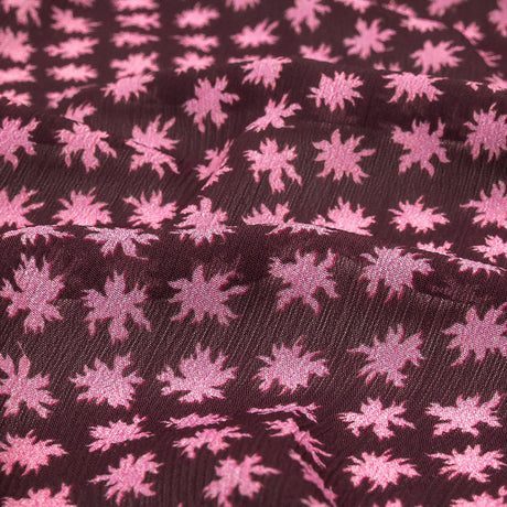 Mood Exclusive Purple Fine Fireworks Crinkled Polyester Georgette