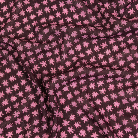 Mood Exclusive Purple Fine Fireworks Crinkled Polyester Georgette