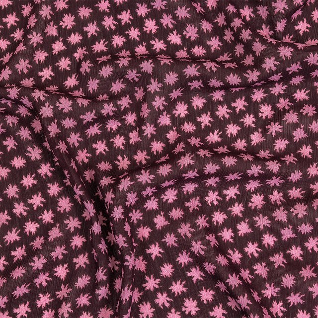 Mood Exclusive Purple Fine Fireworks Crinkled Polyester Georgette