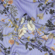 Polyester Chiffon Print with Metallic Pinstripes - Lavender and White Floral - Mood Exclusive Ornamental Orchestra