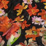 Flowery Sustainable Viscose Jacquard Print - Orange and Red Painterly Floral - Mood Exclusive Painter's Palette