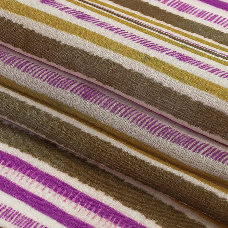 Mood Exclusive Orchid Tint Banded Together Polyester Crepe de Chine