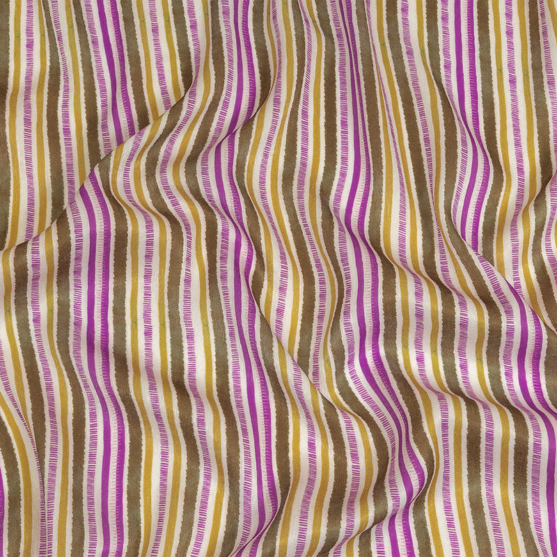 Mood Exclusive Orchid Tint Banded Together Polyester Crepe de Chine