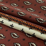Polyester Crepe de Chine Panel - Brown, White and Orange Paisley Patchwork - Mood Exclusive Tidy Tapestry