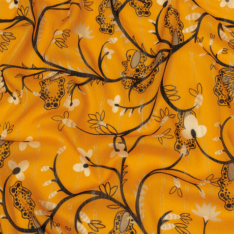 Mood Exclusive Artisan's Gold Amoeba Metallic Pinstriped Viscose Dobby
