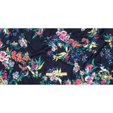 Sustainable Viscose Crepe Print - Navy, Pink and Green Floral - Mood Exclusive Pick of the Bunch