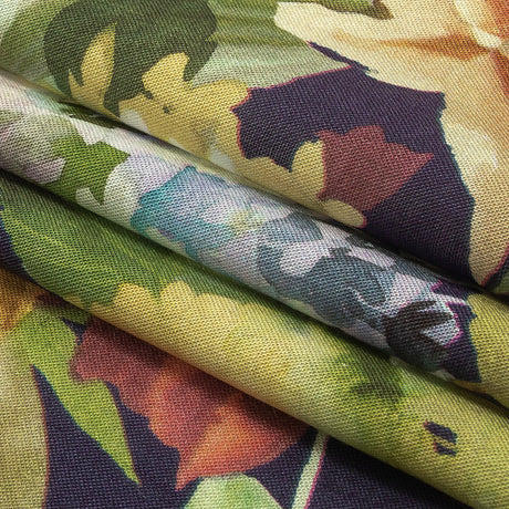Tencel Woven Print - Navy, Green and Yellow Floral - Mood Exclusive Towards the Tropics