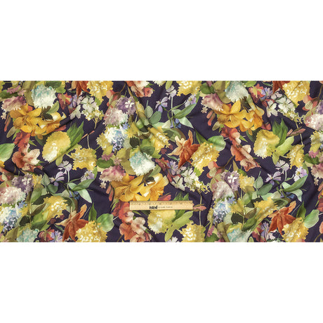 Tencel Woven Print - Navy, Green and Yellow Floral - Mood Exclusive Towards the Tropics