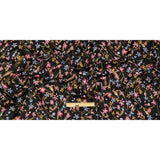 Polyester Charmeuse Print - Black, Pink and Blue Floral - Mood Exclusive In the Wind