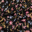 Polyester Charmeuse Print - Black, Pink and Blue Floral - Mood Exclusive In the Wind