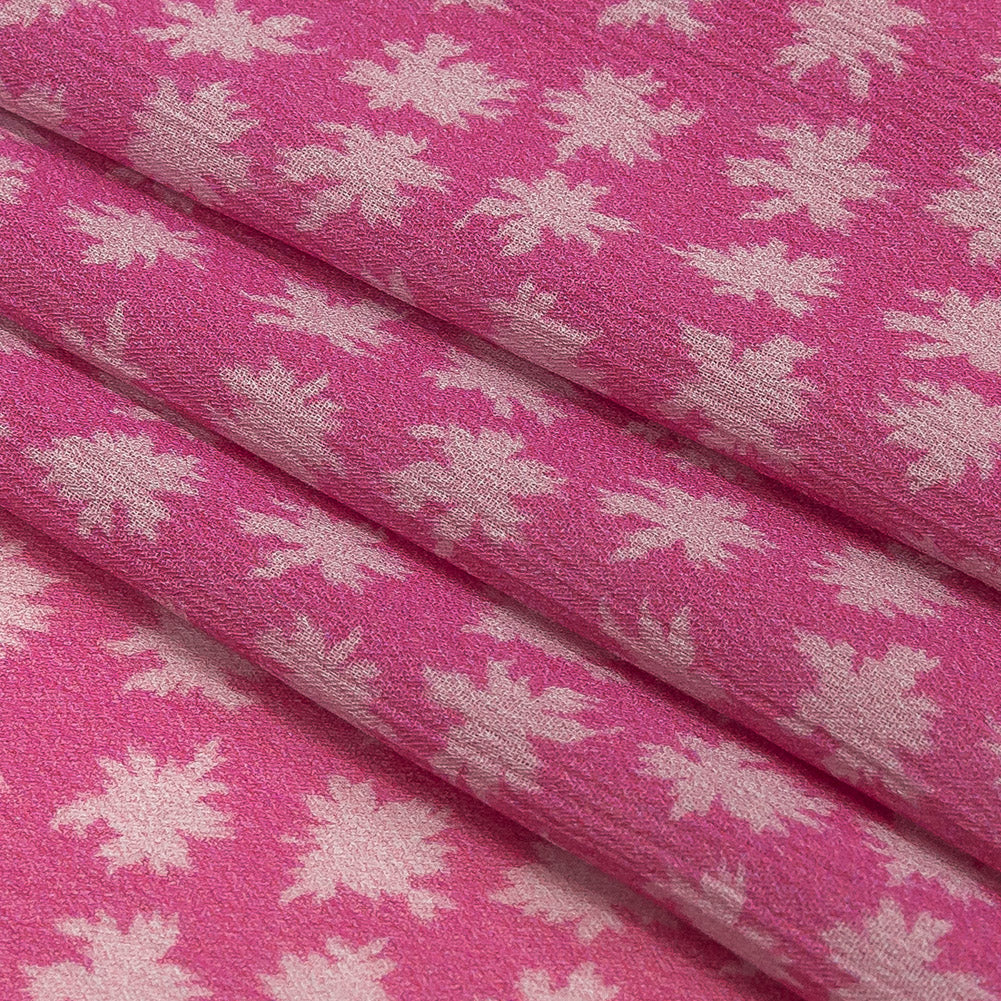 Mood Exclusive Pink Fine Fireworks Crinkled Polyester Georgette