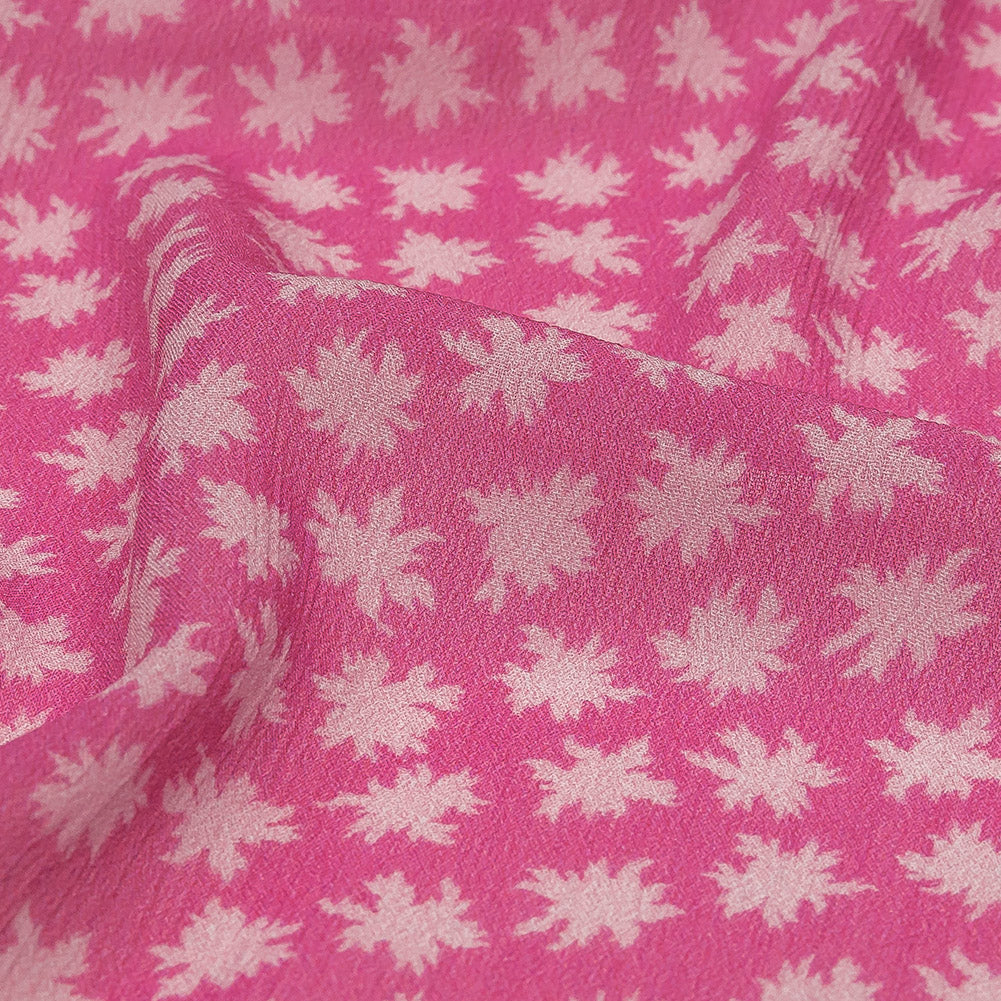 Mood Exclusive Pink Fine Fireworks Crinkled Polyester Georgette
