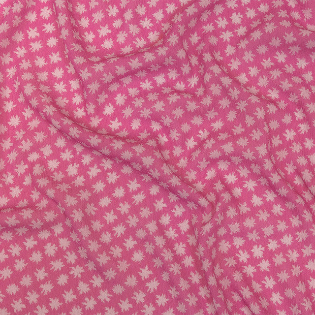 Mood Exclusive Pink Fine Fireworks Crinkled Polyester Georgette