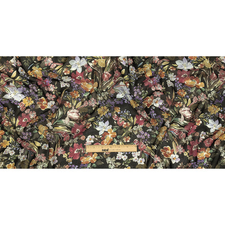 Mood Exclusive Black Onyx Morning Glories Viscose Georgette