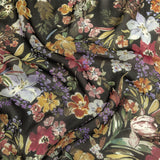 Mood Exclusive Black Onyx Morning Glories Viscose Georgette