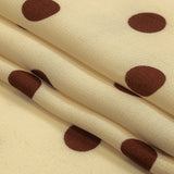 Sustainable Viscose Woven Print - Cream and Brown Polka Dots - Mood Exclusive Rockabilly Revue