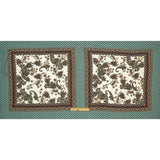 Sustainable Viscose Crepe Panel - Teal and Burgundy Paisley Decorative Squares - Mood Exclusive Destination Dubai