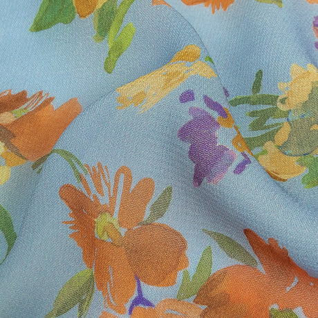 Mood Exclusive Blue Artist's Allure Viscose Georgette