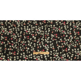 Viscose Crepe Print - Black, White and Pink Leaves - Mood Exclusive Lingering Leaves