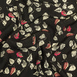 Viscose Crepe Print - Black, White and Pink Leaves - Mood Exclusive Lingering Leaves