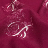 Sustainable Viscose Woven Print - Magenta and White Floral Calligraphic Script - Mood Exclusive ABC Bouquet