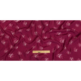 Sustainable Viscose Woven Print - Magenta and White Floral Calligraphic Script - Mood Exclusive ABC Bouquet